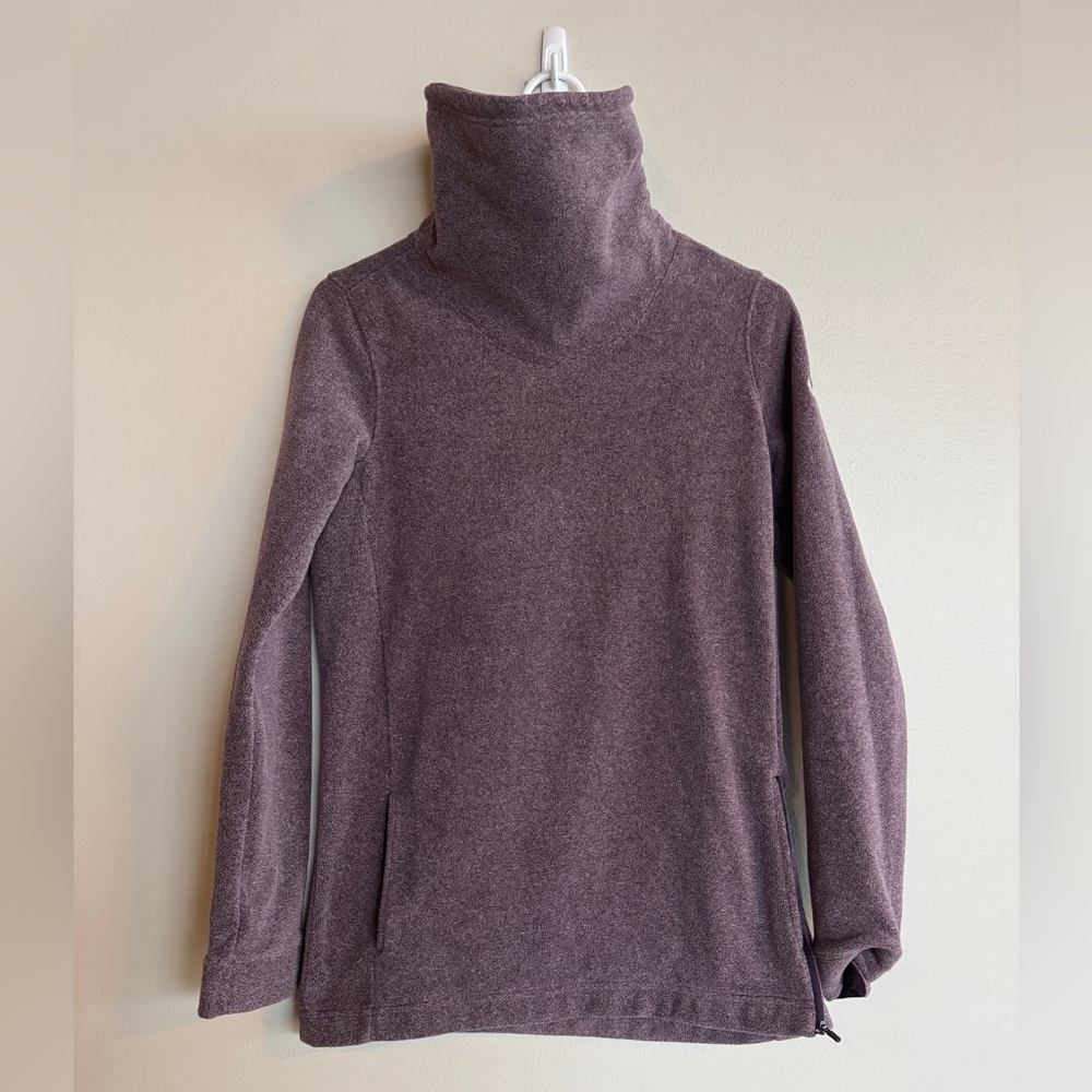 Nike Dri-FIT Plum Cowl Neck Fleece Pullover Sweatshirt XS Side Zip Therma-FIT